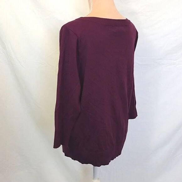 Lands' End Outfitters Purple Elbow Sleeve Acrylic Sweater XL - Picture 12 of 16